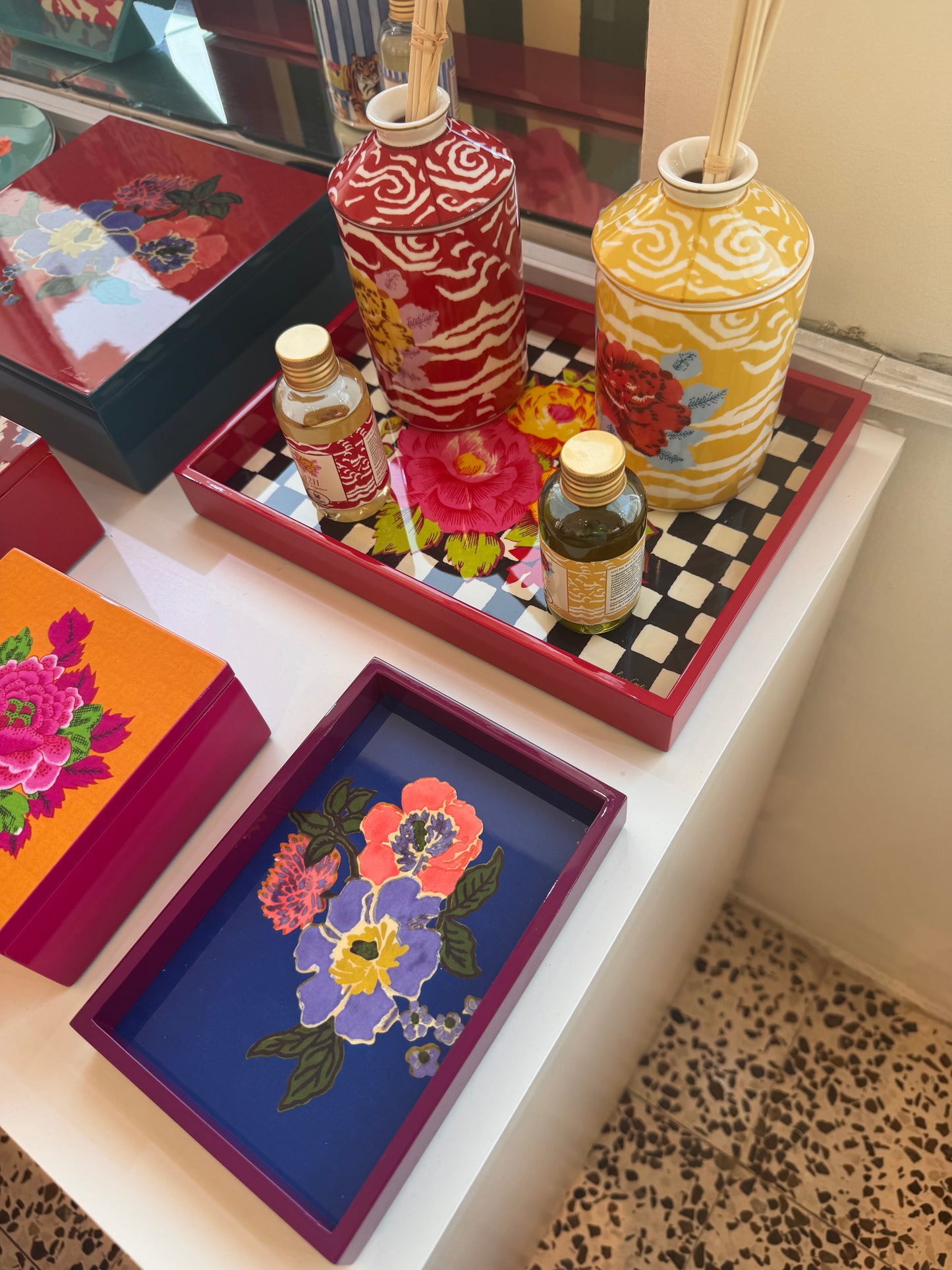 Rectangular Blue Dandelion Tray