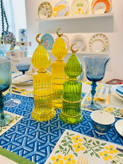 Glass Minaret Green & Gold