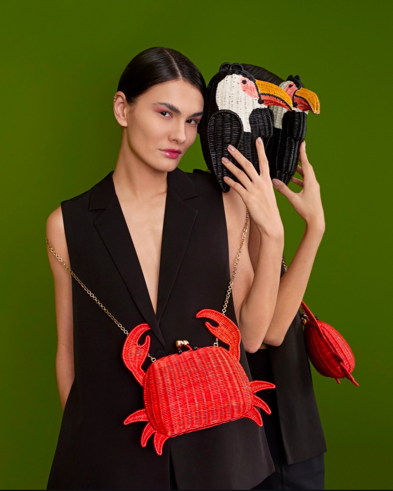 Serpui Olivier Toucan Wicker Bag