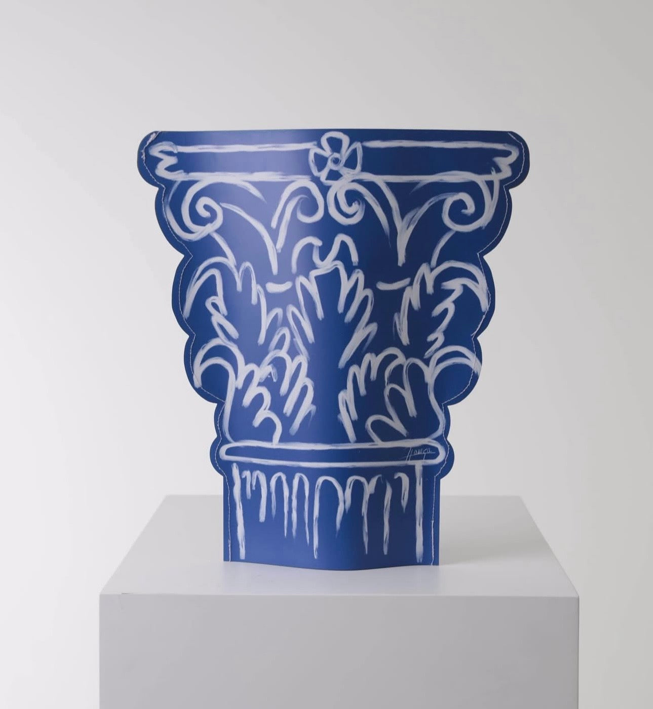 Corinthian Sleeve Vase - Blue