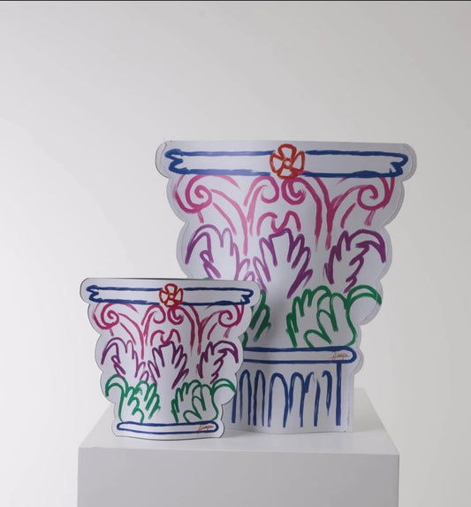 Corinthian Sleeve Vase - White