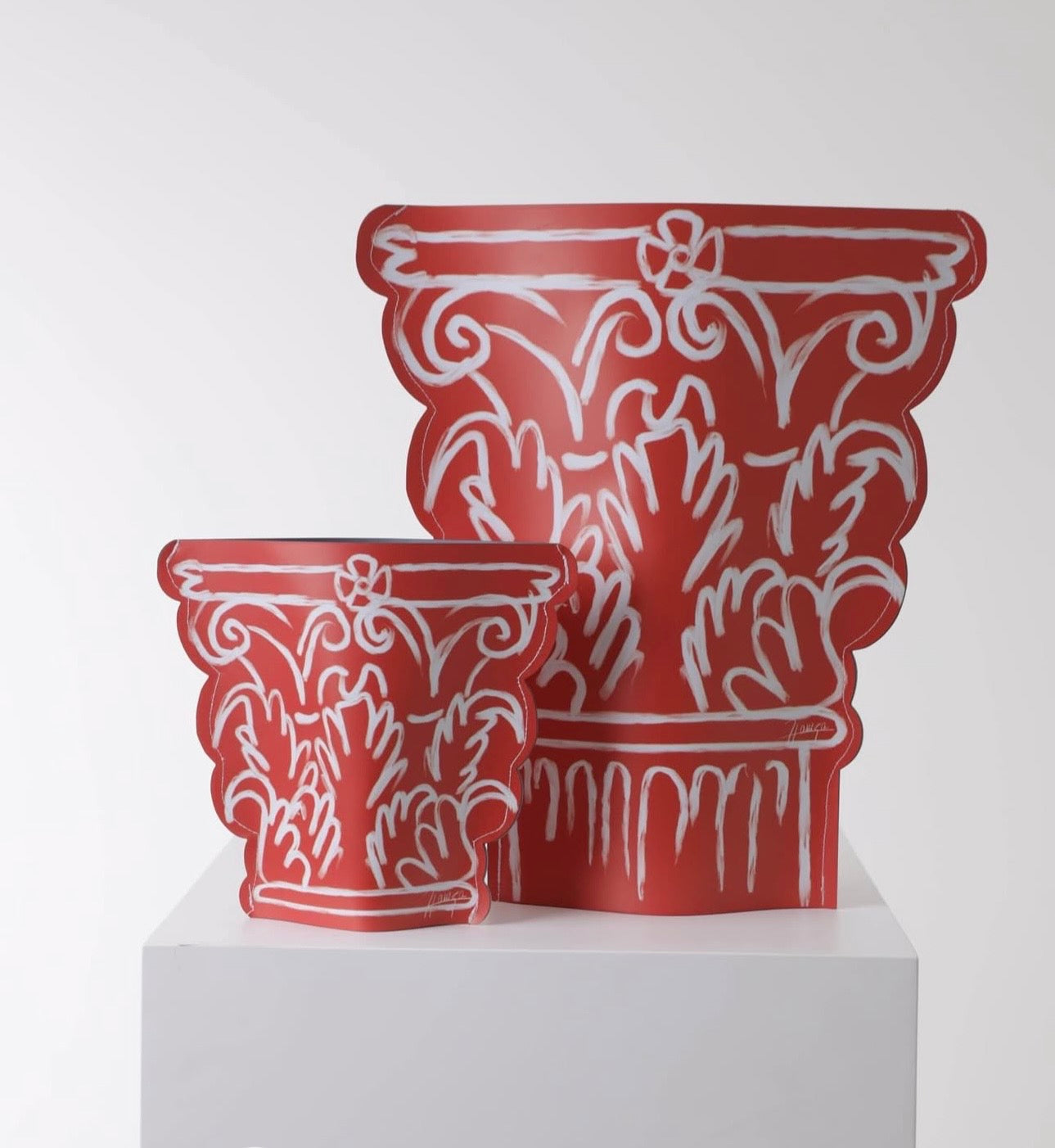 Corinthian Sleeve Vase - Red