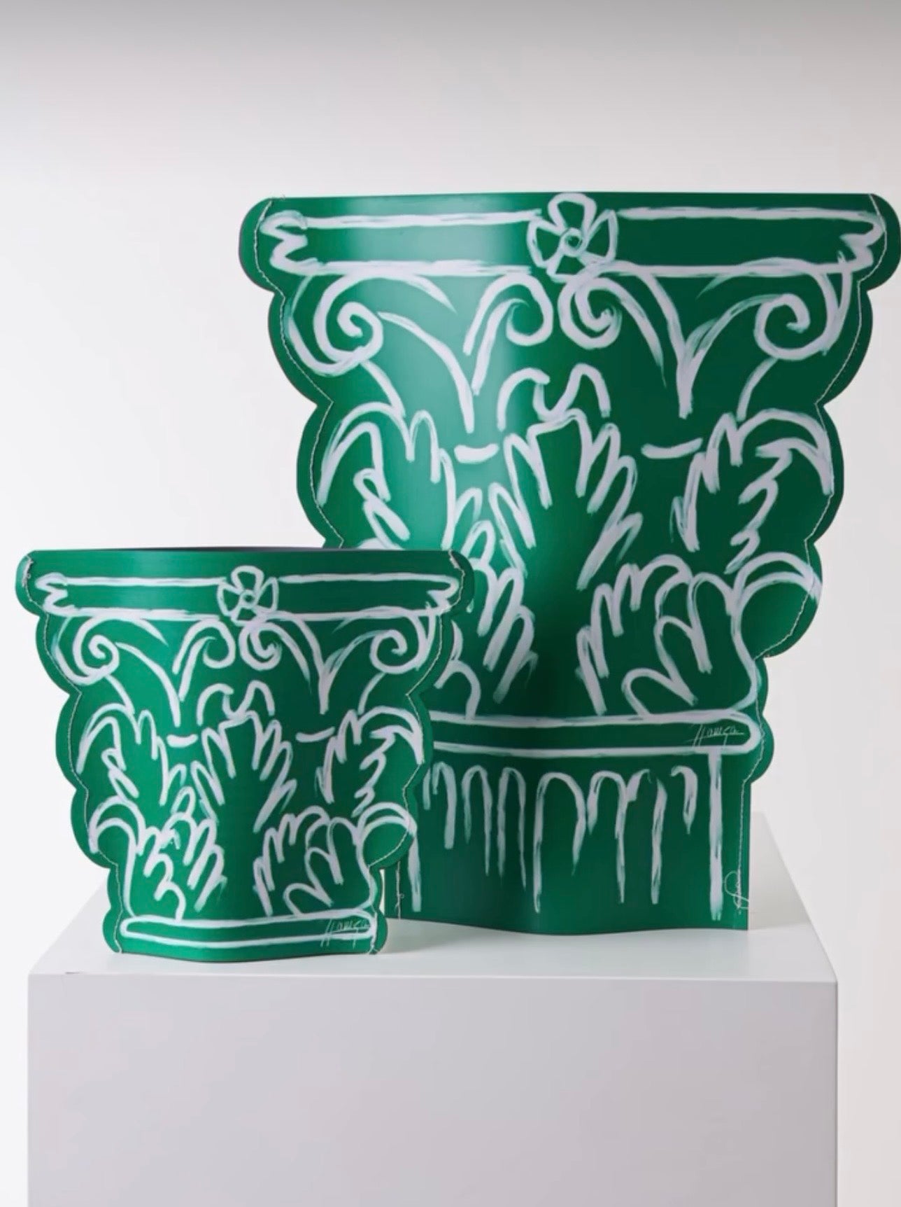 Corinthian Sleeve Vase - Green