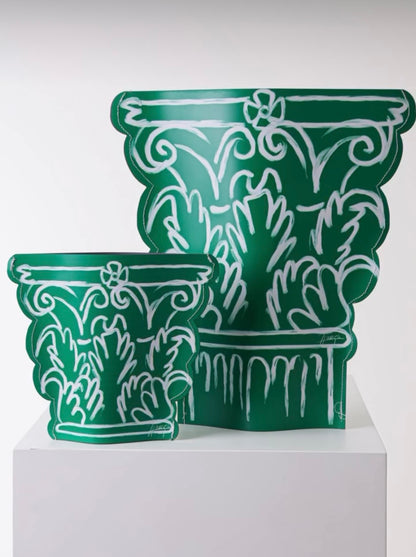 Corinthian Sleeve Vase - Green