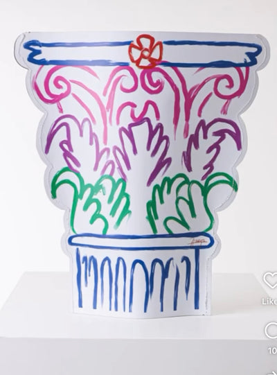 Corinthian Sleeve Vase - White