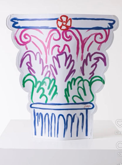 Corinthian Sleeve Vase - White