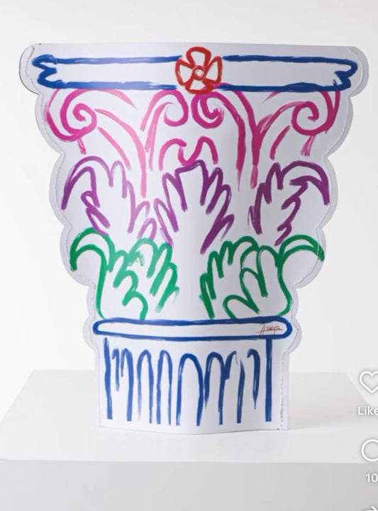 Corinthian Sleeve Vase - White