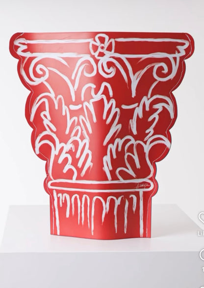 Corinthian Sleeve Vase - Red