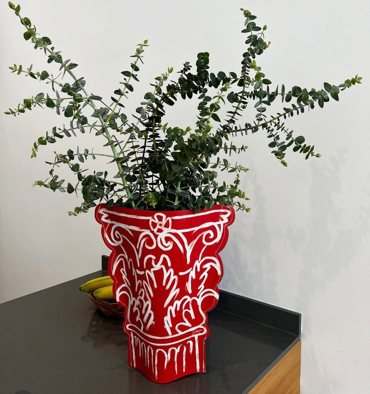 Corinthian Sleeve Vase - Red