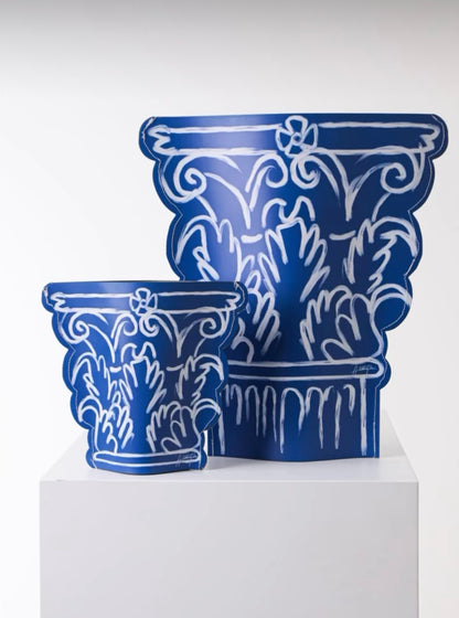 Corinthian Sleeve Vase - Blue