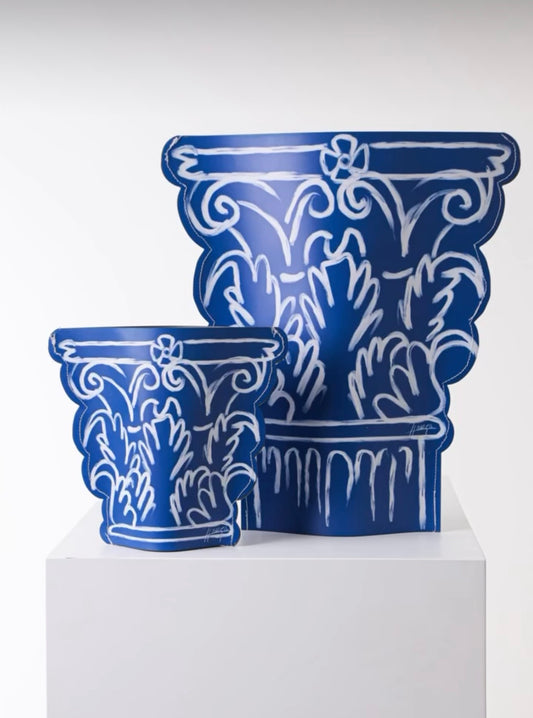 Corinthian Sleeve Vase - Blue