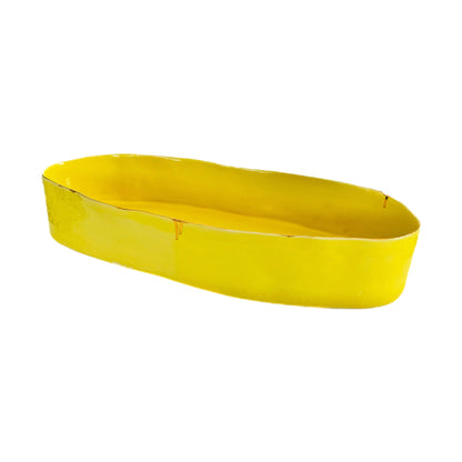 Marylynn Massoud & Rasha Nawam Ceramics Oval Serving Platter - Yellow with Gold Rim (Copy)