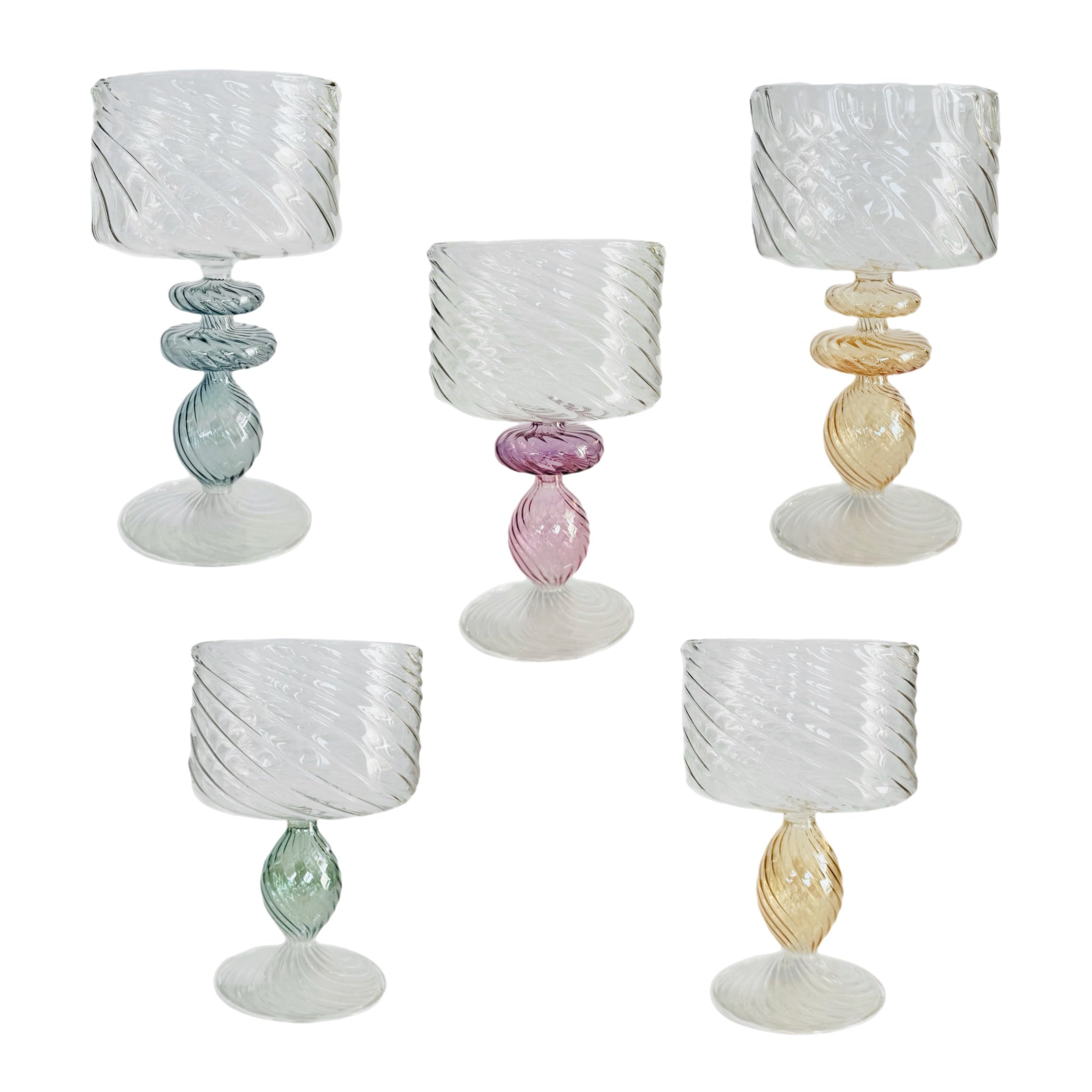 Blown Glass Footed Bowls