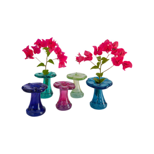 Multicolored Glass Vases - Set of 6