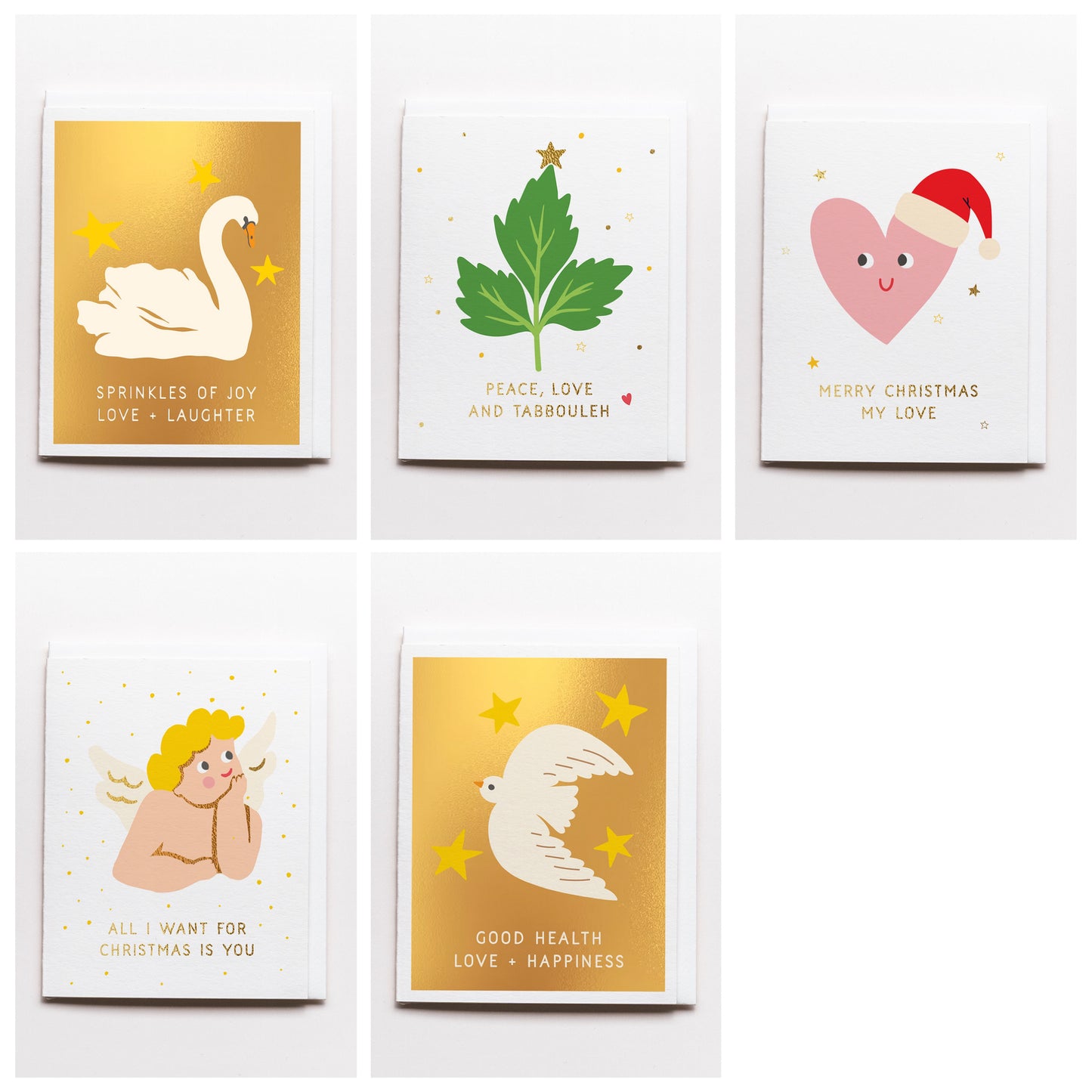 Set of 5 Xmas  & Holidays Cards