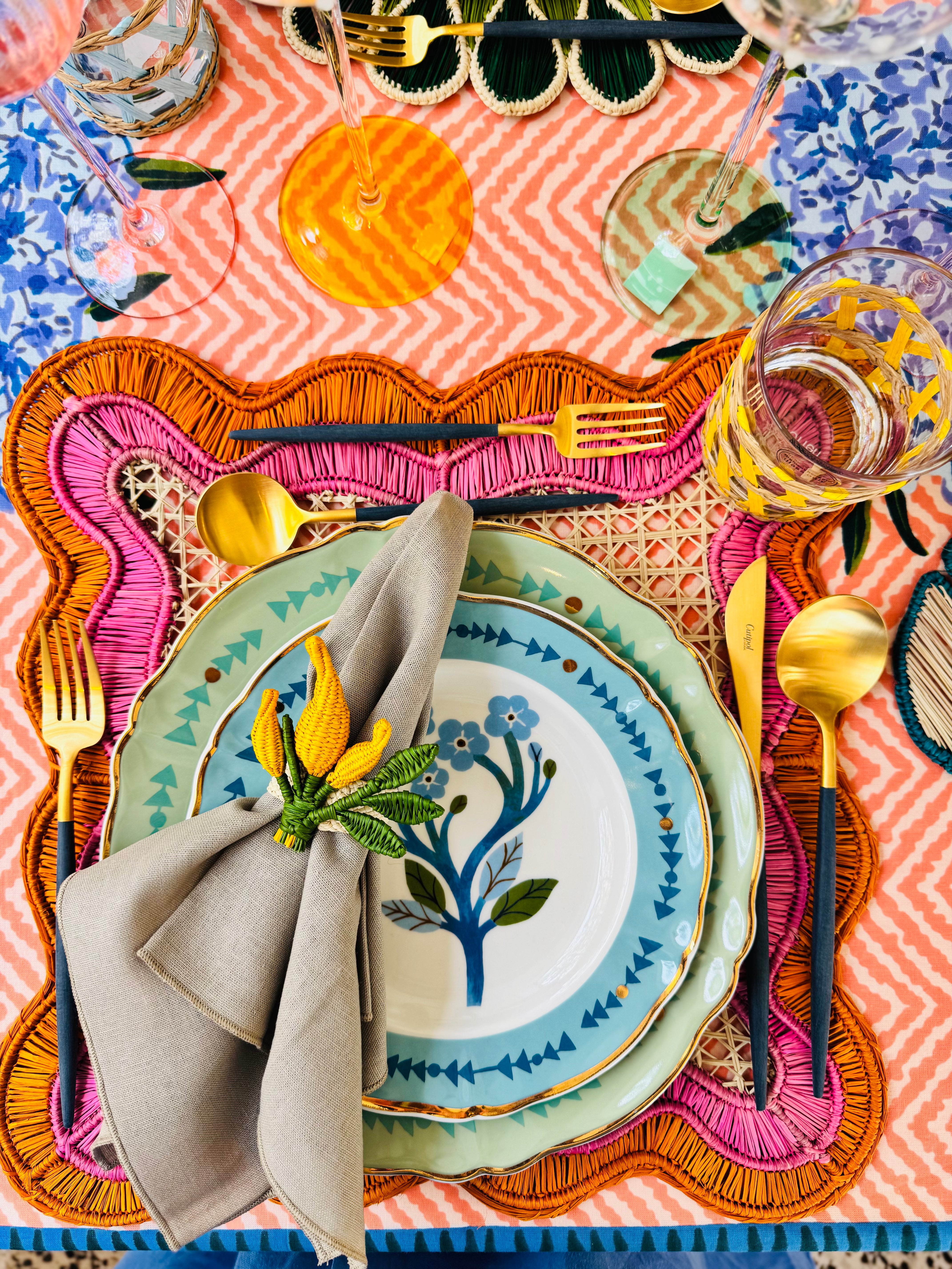 Wavy Placemat - Pink & Orange