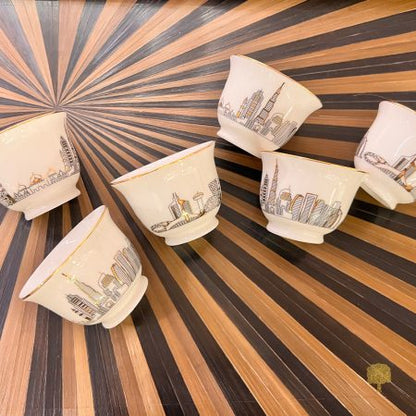 Zarina UAE Skyline Arabic Coffee Cups - Set of 6