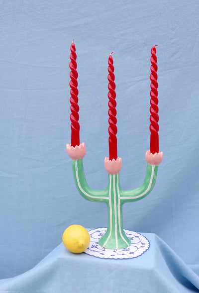Green Tulip Candle Holder