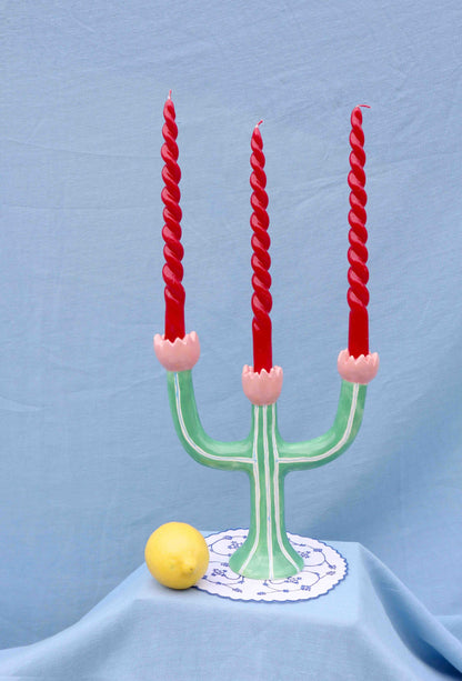 Green Tulip Candle Holder