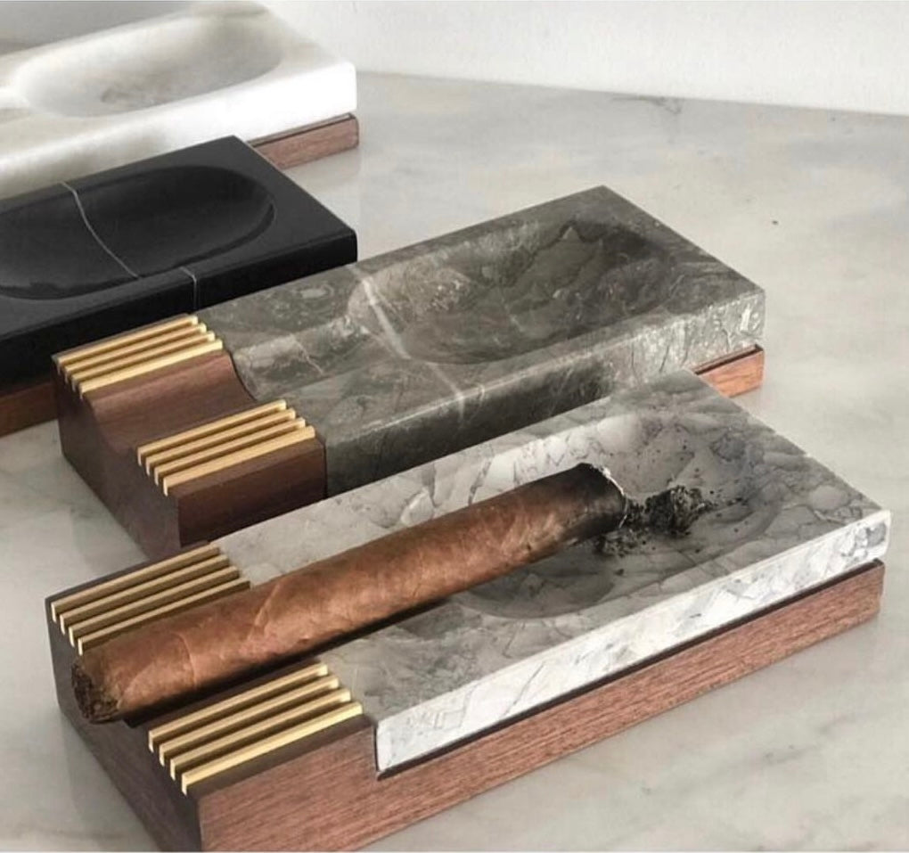 Sahar Bizri Cigar Marble Ashtray - Grey