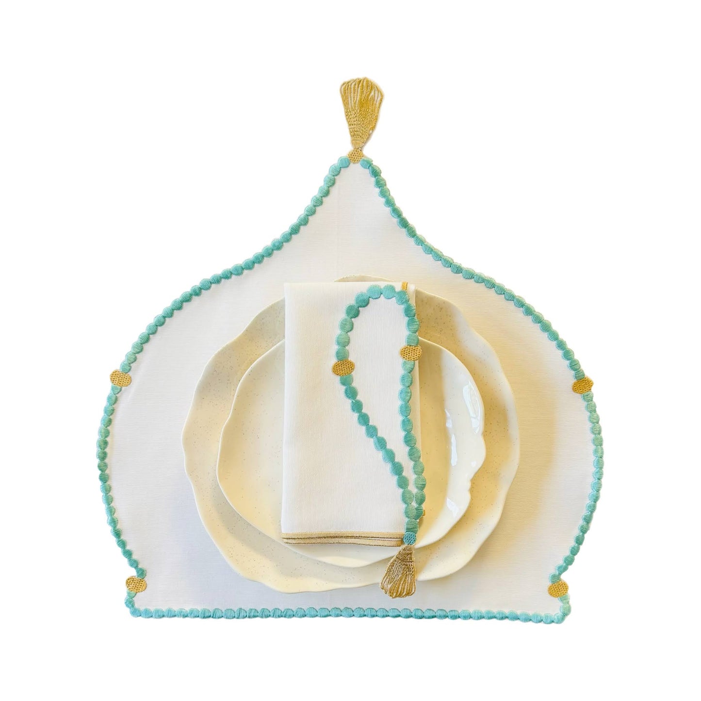 Sibha Dome Placemat Turquoise