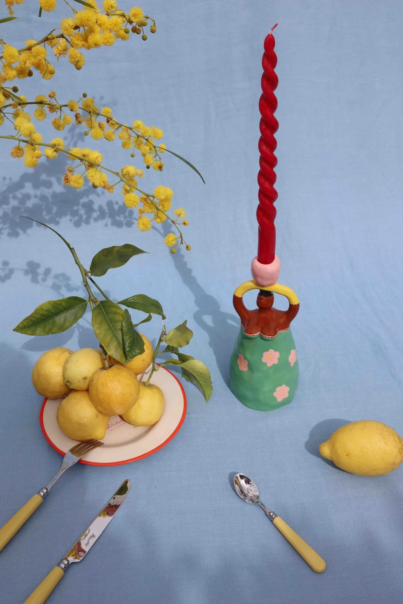 Nina Green Candle Holder