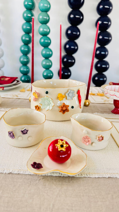 Ceramic Bowl Flowers Small