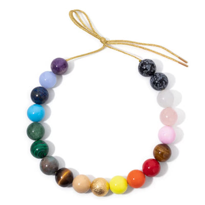 Multicolor 20mm Gemstone Beads Necklace