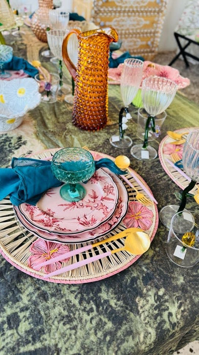Pink Rocaille Dessert Plates - Set of 6