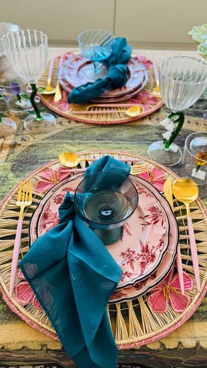 Pink Rocaille Dinner Plates - Set of 6