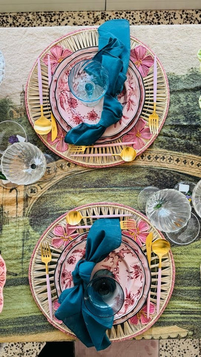 Pink Rocaille Dessert Plates - Set of 6
