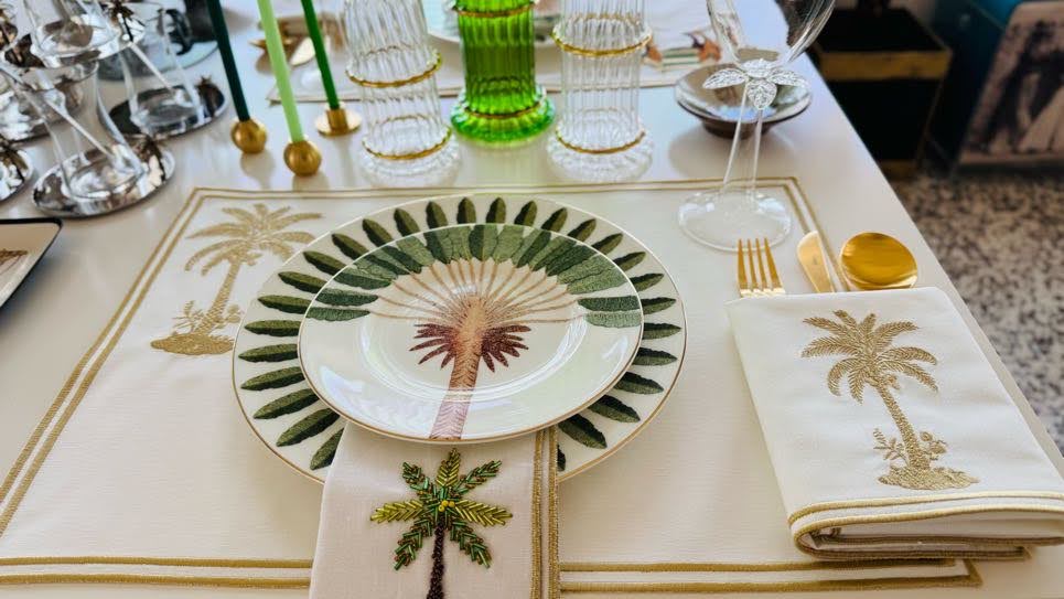 Palm Tree Napkin Gold