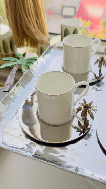 Zarina 3D Palm Espresso Cups - Set of 6