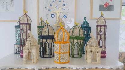 Irica Palm Hexagonal Minaret Candle Holder