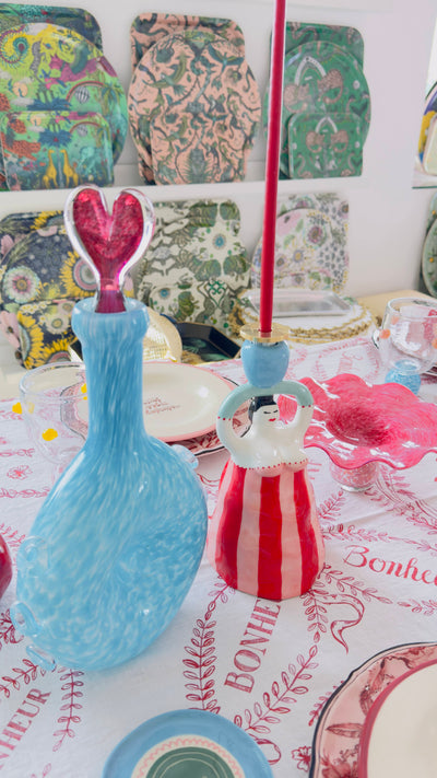 Claudia Red Candle Holder