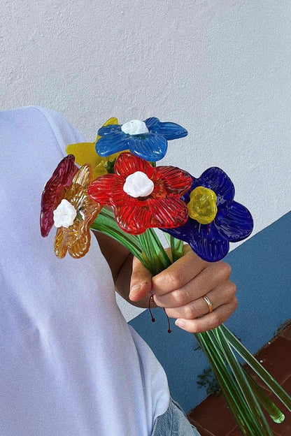 Mouthblown Crystal Glass Flower