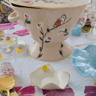 Ceramic Plate/ Saucer with Flower