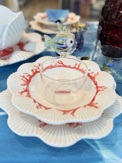 Les Ottomans Saint Jacques Coral Porcelain Dinner Plate