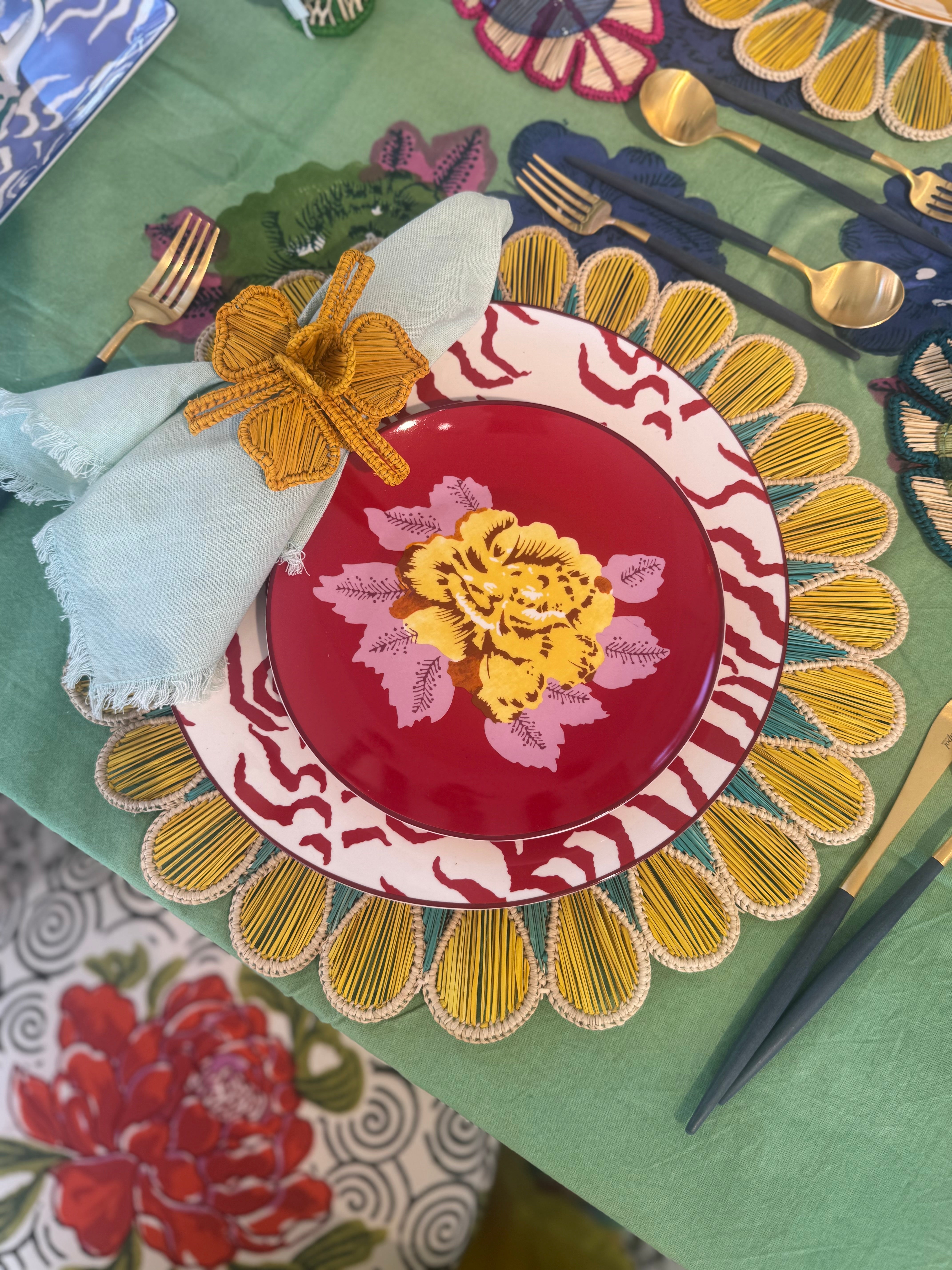 Drops Placemat - Yellow & Aqua