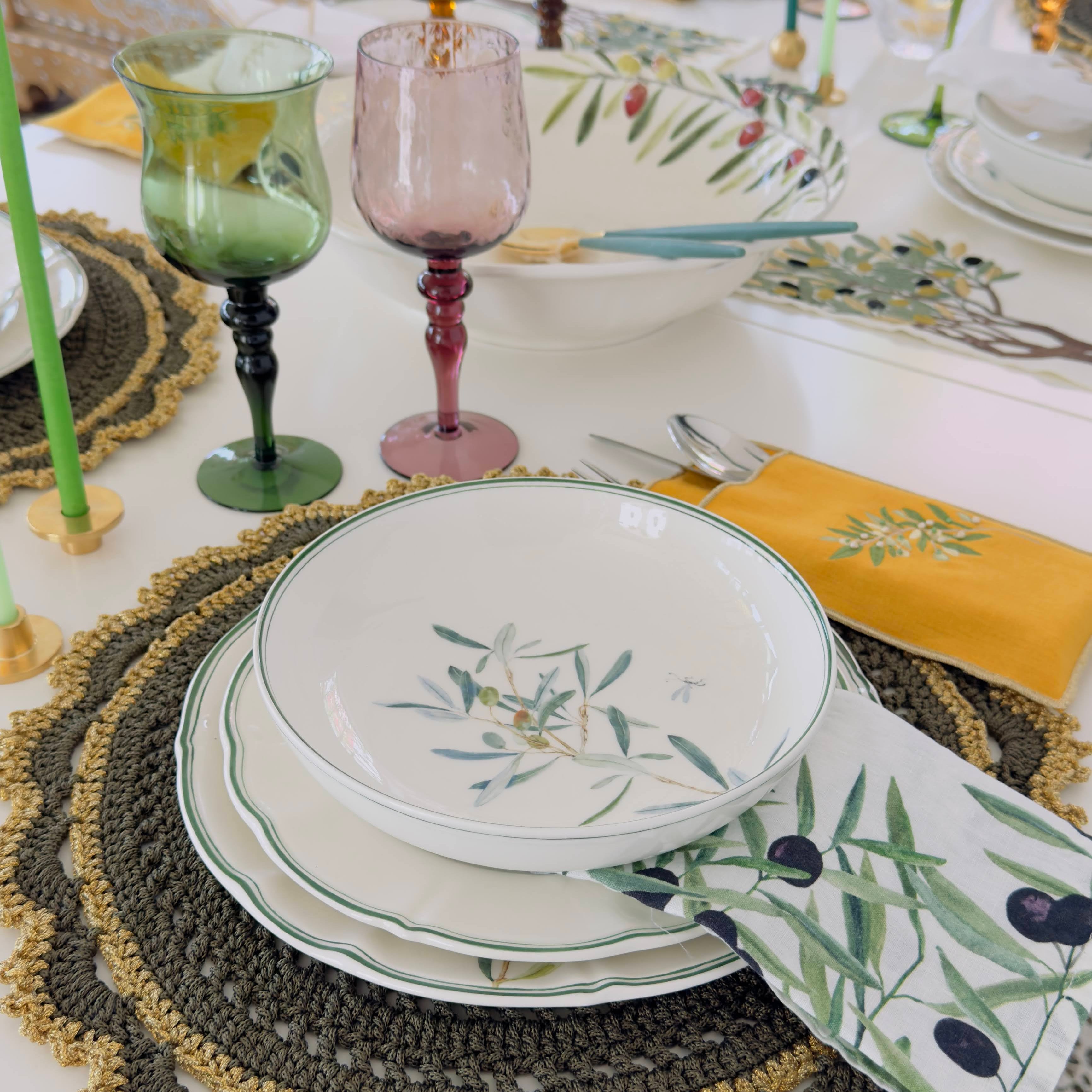 Olive Branch Soup Plates - Set of 6