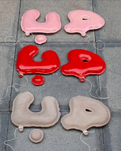 Wall Hanging Hob Calligraphy Ceramic  - Pink