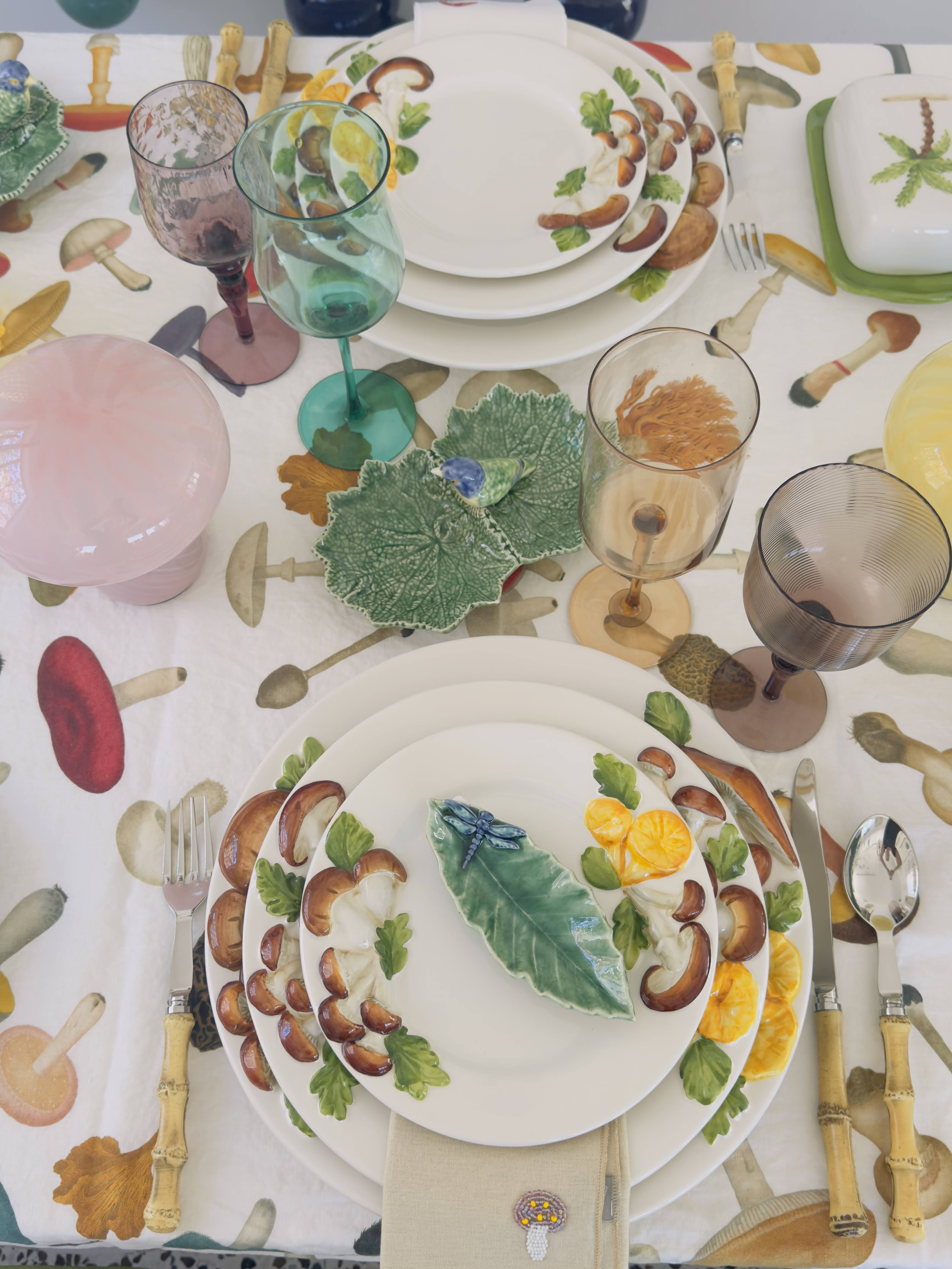 Les Ottomans Mushroom Hand Painted Porcelain Dinner Plate