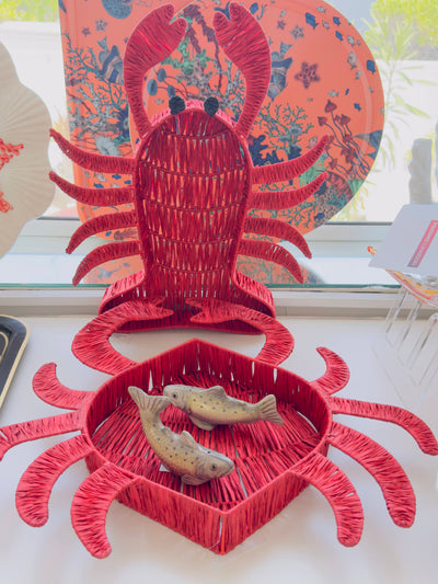 Natural Raffia Basket - Crab