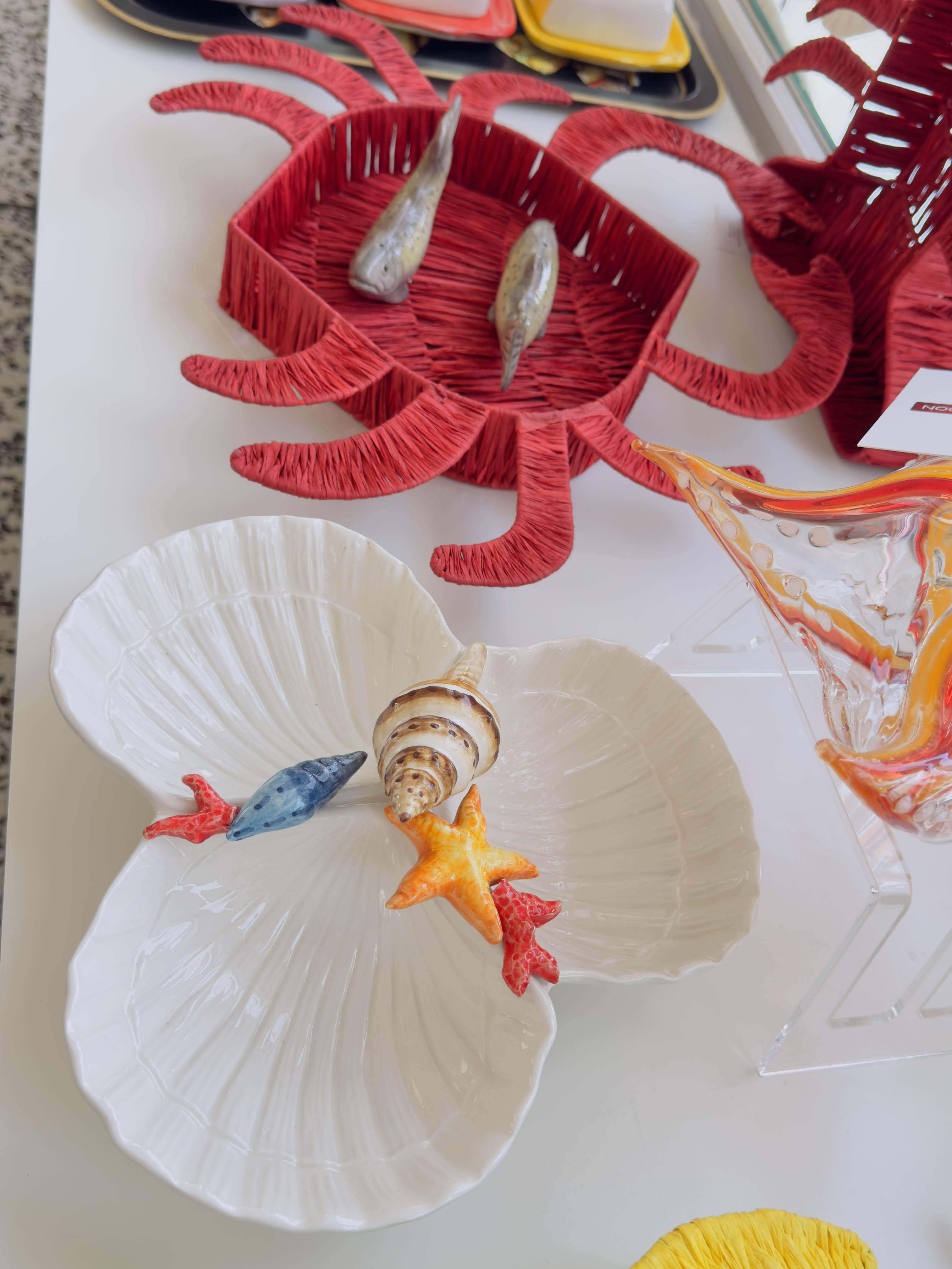 Les Ottomans Porcelain Seashells 3 Appetizer Platter