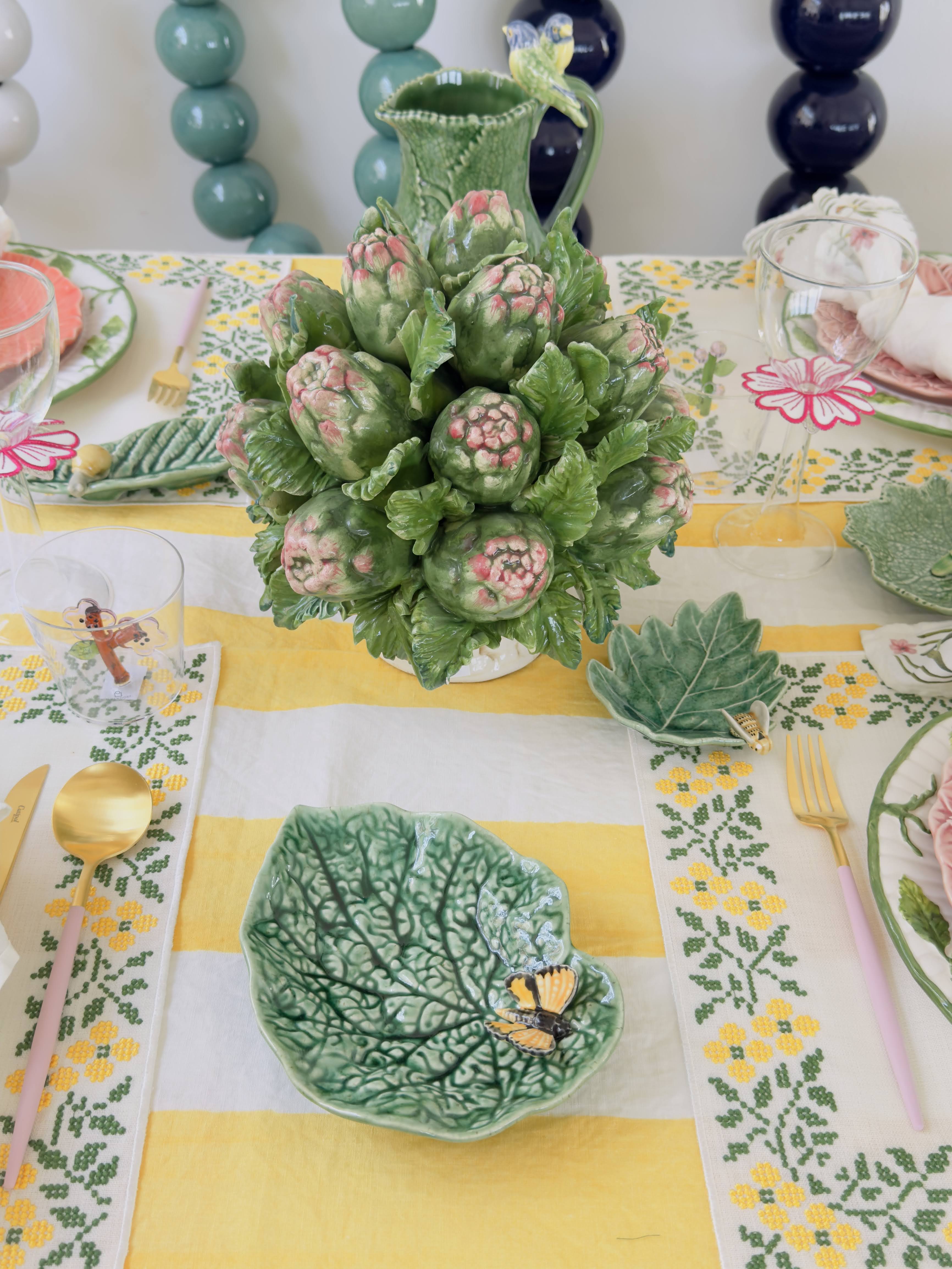 Les Ottomans Artichoke Porcelain Decorative Centerpiece