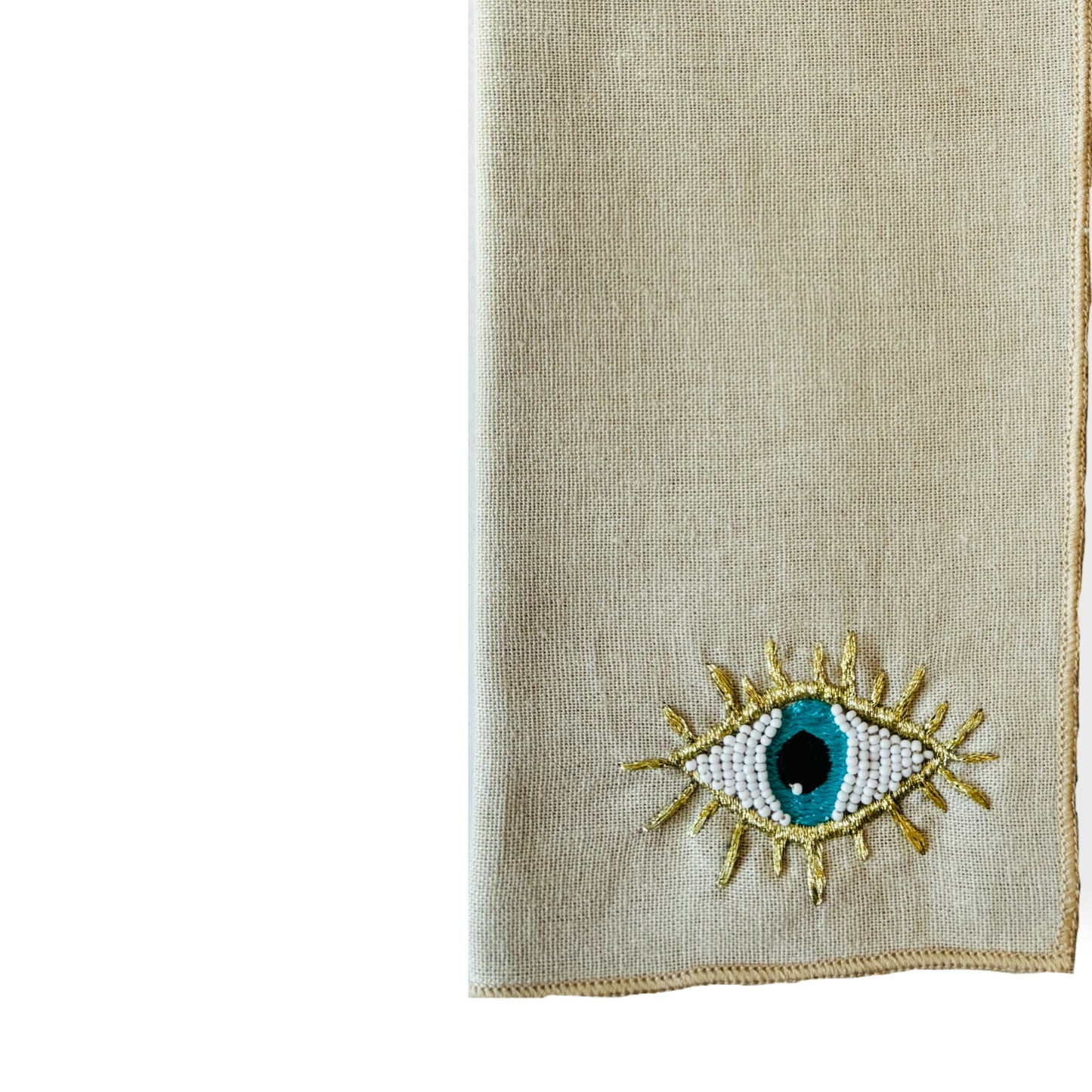 A Table Beaded Linen Napkin - Evil Eye