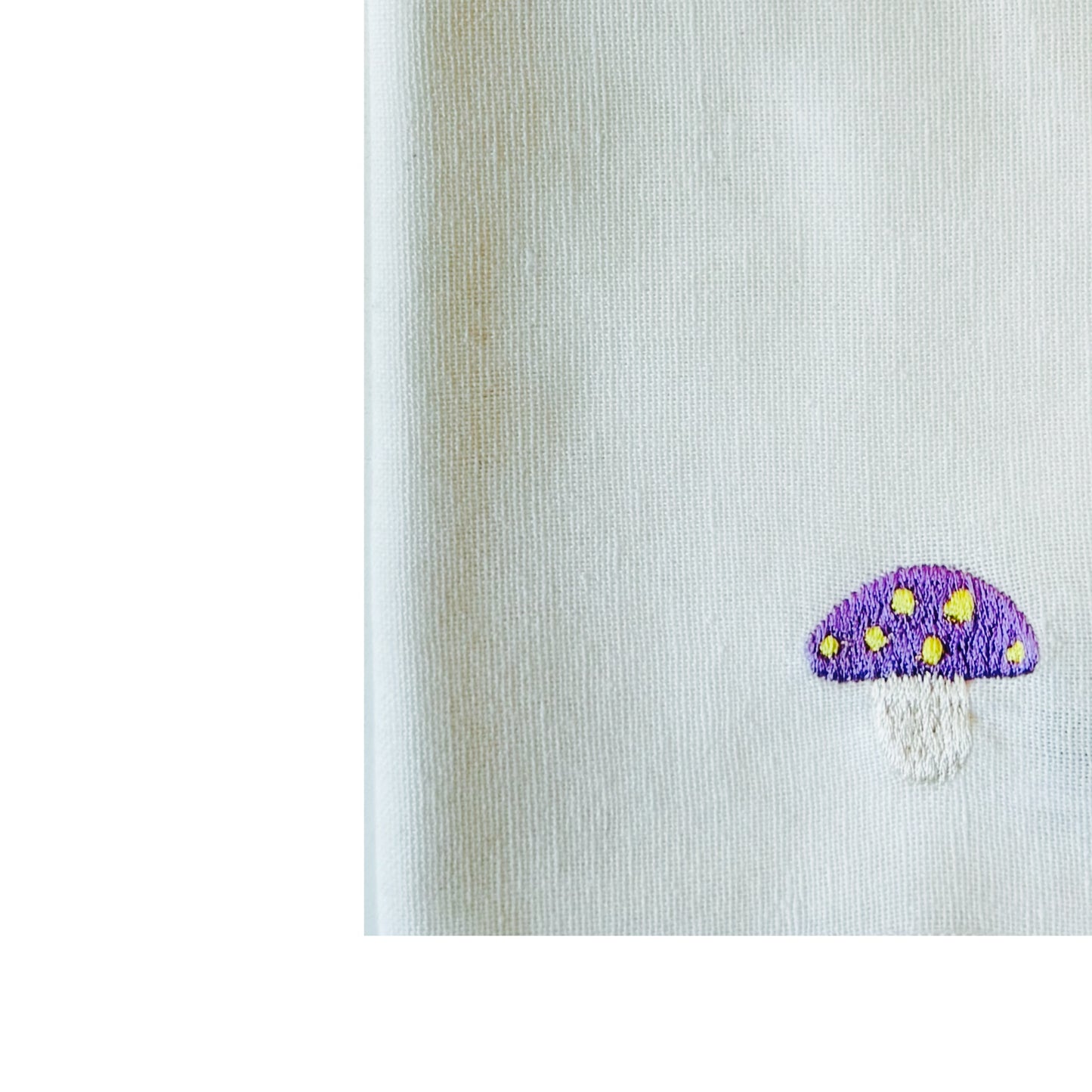 Mushroom Embroidered Linen Napkin