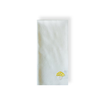 Mushroom Embroidered Linen Napkin