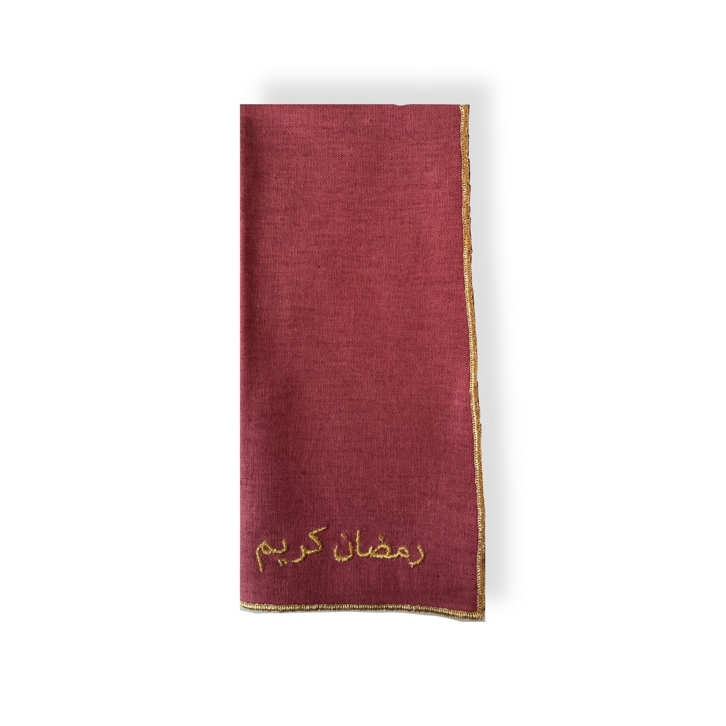 A Table Embroidered Linen Napkin - Ramadan Kareem