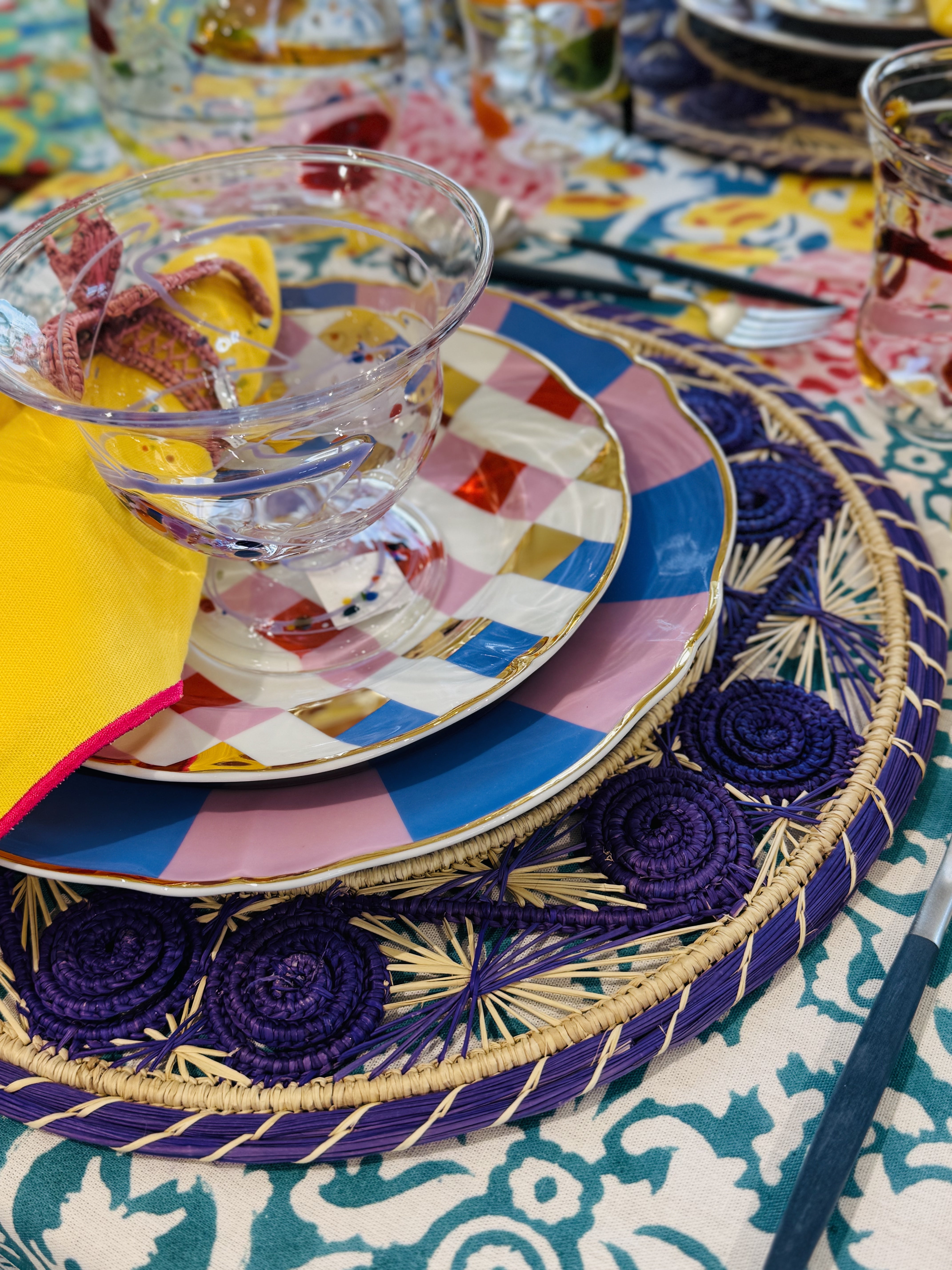 Handblown Murano Ice Cream Bowls Multicolored - Set of 6